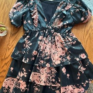 Saltwater LUXE Pink Puff Sleeve Mini Dress